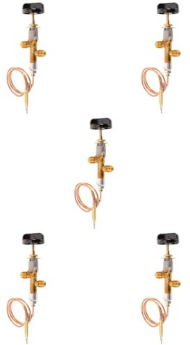 Kisangel 5 Ensembles soupape de commande de foyer tube de brûleur de gril réchaud de camping au feu accessoires cheminée accessoires pour cheminée buses de bouteille de gaz fourneau