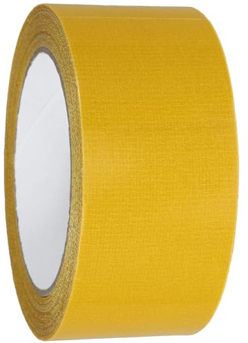 Healifty Heavy Duty Double Sided Fiberglass Cloth Tape 5cm x 20m Yellow Mesh Fiber Adhesive Tape for Carpet Clothes Craft Use