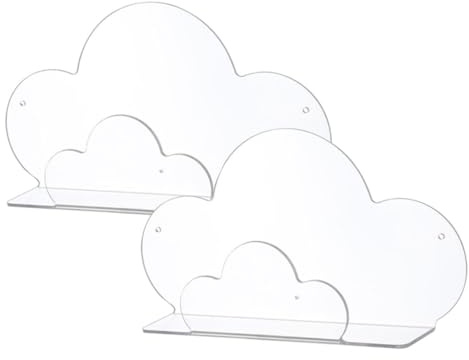 Vaguelly Aufbewahrungsregale für Badezimmer und Schlafzimmer mit Großer Kapazität 2 Stück Cloud Förmige Wandmontierte Acryl im Nordischen Stil und Moderner Optik