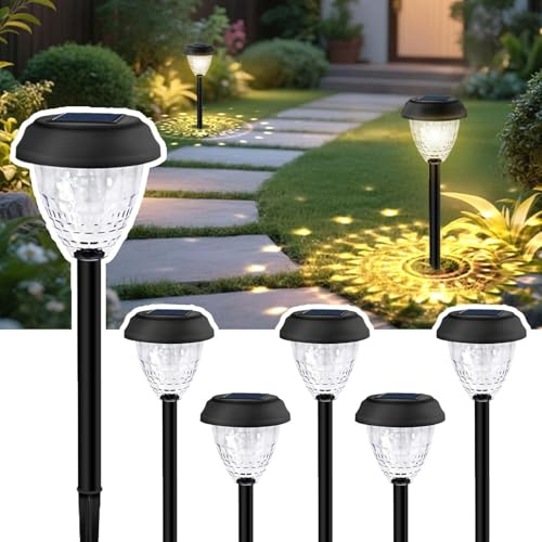Solarlampen für Außen,6 Stück LED Solarleuchten Garten Deko,IP65 Wasserdicht Solar Gartenleuchten,Solarleuchten Gartendeko,für Rasen, Hof,Wege,Garten,Außen,Beleuchtung der Garageneinfahrt