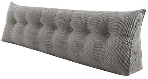 OHMG 120/140/160/180/200 cm Lesekissen für Bett, Rückenkissen, Sofakissen, dreieckiges Kopfteil, Sofakissen, Positionierungsstütze, weich und bequem, mit abnehmbarem Bezug