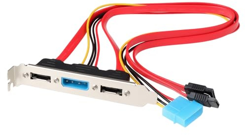 YINETTECH PCI Bracket SATA to eSATA and 4Pin IDE M- Cable Full-Height 2 Port External HDD CD-ROM Connection