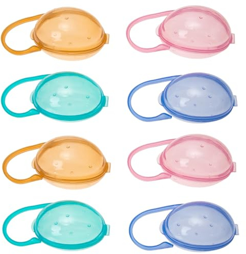 Beaupretty Caja para Chupetes de Plástico Asa para Transportar 8 Piezas, Resistente y Compacta, Adecuado para Almacenar Chupete de Ñiño en Viajes o Bolso Color Aleatorio