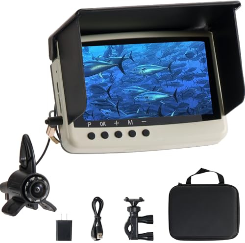 Jiisquilyx Underwater Camera & Fish Finder: 5.5 Inch OLED 1080P Waterproof Ice Fishing Camera with Monitor｜Portable Fish Finders for Ice/Lake Fishing｜Depth Finder for Boat/Kayak & Murky Under Water
