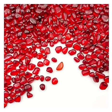 XGINERFEX Grava de Vidrio roja 150 g, 3-5 mm, Chips Irregulares, for decoración peceras, Relleno jarrones y Jardines Gemstone Stone
