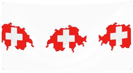 Bandera suiza con mapa de bandera suiza para colgar al aire libre, decoración para coche, barco, jardín, fiesta, feliz día festivo, Navidad, Halloween