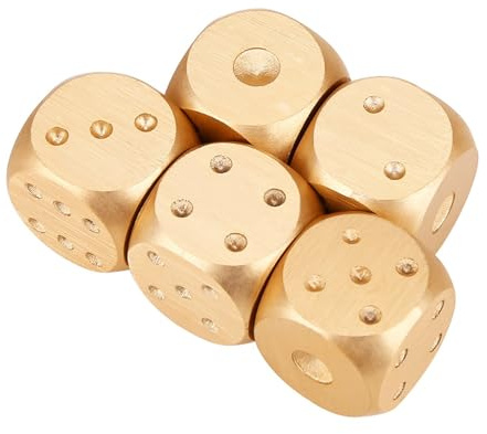 Generic Kvalitetsbordsspeltärningssats i Aluminiumlegering med Förvaringslåda, 5 St Eleganta och Hållbara Tärningar, Perfekt för Poker och Brädspel (Rektangel)