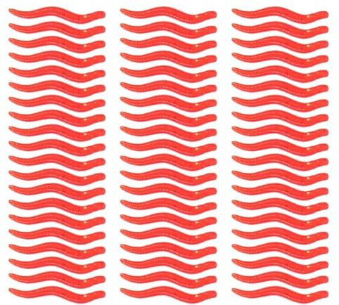 ERINGOGO 500 Leurres Souples Réalistes en Silicone Appâts Artificiels pour Pêche en Eau Douce et Salée Imitation Ver de Terre 500 Pièces Matériel Polyvalent pour Pêche au Bar et à la