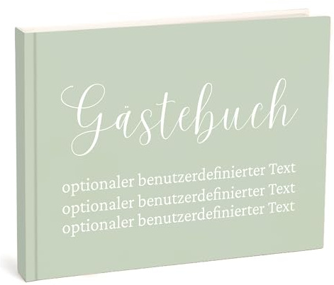 Gästebuch Hochzeit personalisiert Hardcover – Hochzeitsgästebuch mit Namen & Datum, elegantes Gästebuch blanko