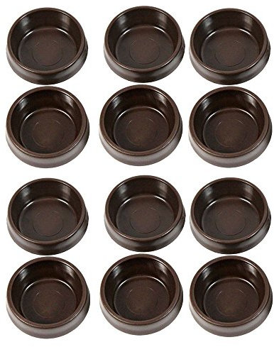 firstdeal 12 x Large Brown Castor Cups Chair/Sofa Carpet/Floor Furniture Protectors Caster