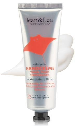 Jean & Len – Sehr geile Handcreme Neutral, Handpflege für strapazierte Hände, pflegt intensiv, ohne Parabene und Silikone, vegan, Handcreme Tube, 75 ml