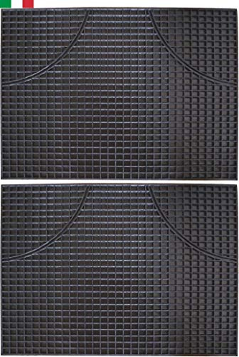 Cenni 32247 Set 2 Tappetini Auto in Gomma, Rettangolari 43 x 30, Salva Moquette Made in Italy