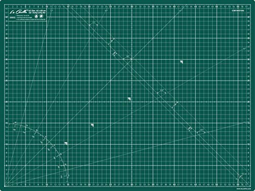 La Canilla Schneidematte A2 Selbstheilend (60x45 cm - 24x18) Cutting Mat Schneideunterlage für Basteln, Nähen, Patchwork | Schneidunterlage Arbeitsunterlage Markiert in Zentimetern und Zoll