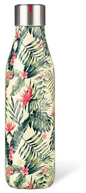 LES ARTISTES Paris A-8125 Bottle'Up, 500 ml, Gourde isotherme sans BPA, Réutilisable, Garde au chaud 12h et au froid 24h, Acier Inoxydable, Design Palm Trees