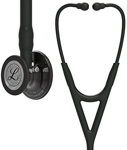 3M Littmann Cardiology IV Diagnostic Stethoscope, High Polish Smoke-Finish Chestpiece, Black Tube, Stem and Headset, 27 inch, 6232