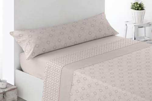 ENERGY COLORS TEXTIL-HOGAR Juego de Sabanas Verano Estampada con 3 Piezas, Bajera Ajustable, Encimera y Funda Almohada (Ashly, 135)