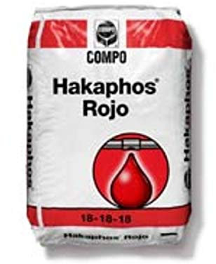 Hakaphos Rojo 18-18-18 Fertilizante. 25 Kgs. Fórmula Recomendada para la floración y el Crecimiento equilibrado…