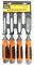 Rolson 56135 4pcs CRV Wood Chisel Set, Black/Orange