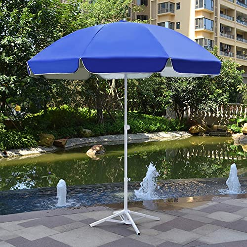 JJ Home Parasol de Jardin, Parasol Rond extérieur, Parapluie de Table de marché imperméable et résistant à la décoloration,Protection Solaire (Bleu) (Size : 2.6m/8.5ft)