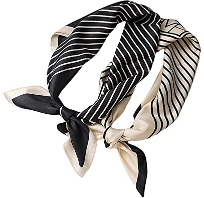 NCDUANSAN Retro Small Silk Scarf - Girl Heart Spring and Summer Narrow Ribbon Headband Bag Decoration Long Headdress (Vintage 2pcs)