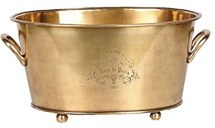 WANGFENG Ice Bucket,Ice Bucket with Lid and Ice Tongs,Brass Vintage Ice Bucket Champagne Bucket Red Wine Ice Bucket Bar KTV Night Beer Bucket Western Wine Bucket