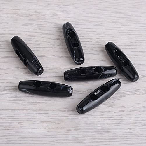 Generic 20Pcs 3.9cm Acryl Knebelknöpfe Kunststoff Knebelknöpfe Ovale Doppellochknöpfe 2 Loch Horn Umschaltknöpfe Nähknöpfe Für Zum Nähen, Basteln und Dekorieren DIY-Kleidung Nähzubehör