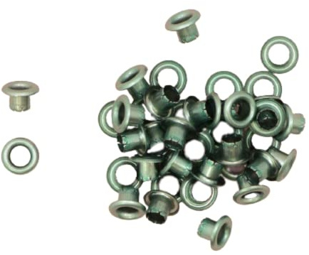 Craftelier - Packung mit 40 Basic Metallic-Ösen Ideal für Scrapbooking | Gültig für verschiedene Materialien | Größe ca. Innendurchmesser 5 mm und Außendurchmesser 8 mm - Türkis