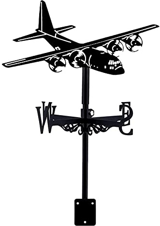 Weathervane Garden Plane Warcraft Decorative Weather Vane Wind Vane Stainless Steel Wind Vane Wind Direction Indicator for Farm Scene Patio Yard Ornament