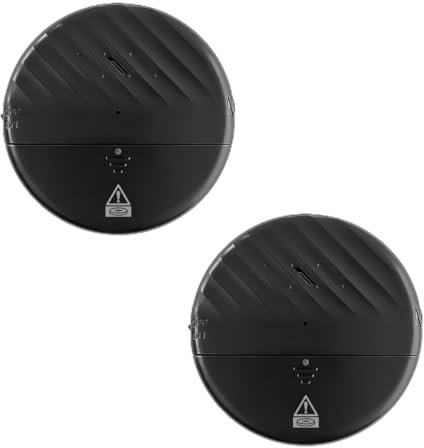 ThreeH Détecteur de Vibration Alarme 125dB Bruyante avec Piles Sensibilité Ajustable Voyant LED pour Porte Fenêtre Blanc 2 Paquets