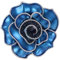 Broche en métal bleu Generisch pour femme - Camélia avec strass et perles roses