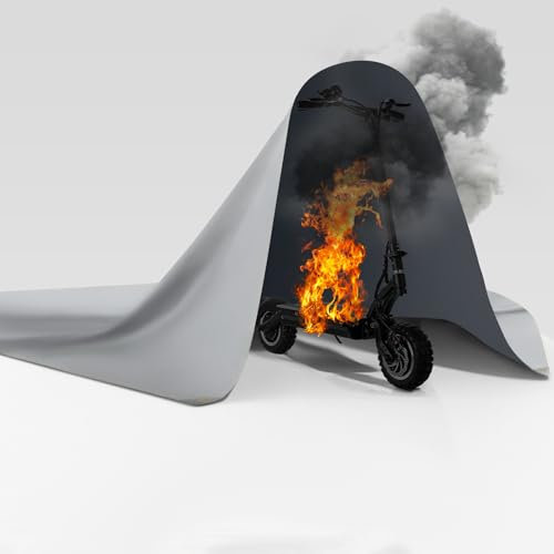 FLASLD Copertura per batteria al litio ignifuga, il modo più semplice e veloce per isolare ed spegnere piccoli incendi, coperta antincendio per scooter elettrico e bici elettrica (190 x 200 cm,