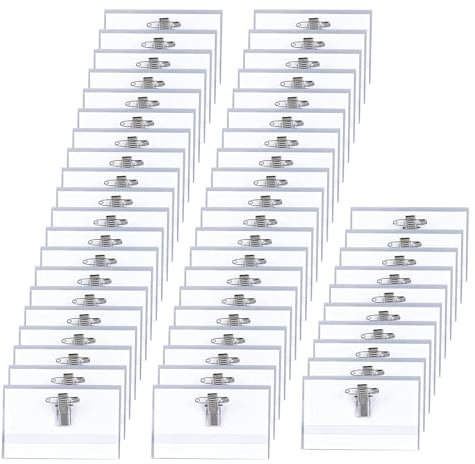 Kunststoff Namensschild Ausweishalter, 50 Stück Namensschilder mit Clip und Anstecknadel für Kleidung, Namensschilder zum Anstecken für Schule Unternehmen Konferenzen Business