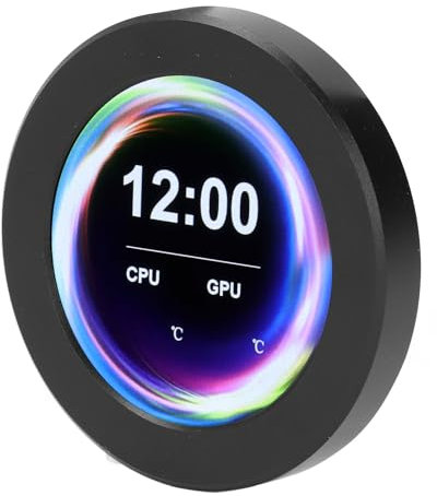 Écran de Refroidissement Liquide CPU, Contrôle de la Température en Temps Réel, écran d'affichage AIO Rotatif à 360 Degrés 2,1 Pouces avec Rétroéclairage Super Lumineux pour PC