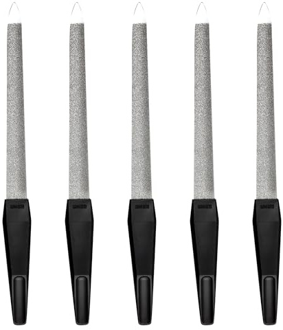 Hans Kniebes Saphir-Nagelfeilen 17 cm 5er Set – Hohlfeilen aus Solingen – 3-in-1 Nagelpflege & Pediküre für Damen & Herren – Grobe & feine Seite