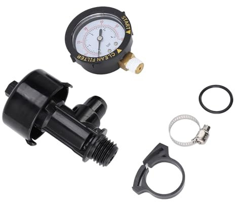 Entlüftungsventil mit Manometer, Manuelles Entlüftungsventil aus Hochwertigem Kunststoff, Verschleißfest, 24 Mm Außengewinde, mit Manometer-Ersatz, für Pool und Spa