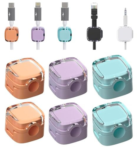 6 Stück Ladekabel Magnetische Kabel Organizer Lagerung Halter, 2024 Neue Magnetische Kabel Clips, Kabel Organizer Selbstklebend für Schreibtisch, Kabelhalter Selbstklebend (Gemischte Farben)