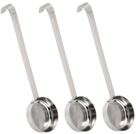 COLLBATH 3pcs Stainless Steel Pizza Sauce Ladle Kitchen Cooking Spoon Sauce Spread Spoon for Spreading Home Use