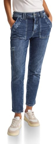 Street One 3716545 Vaqueros Cargo de Corte Holgado, Lavado auténtico Azul Oscuro, 31W / 28L Mujeres