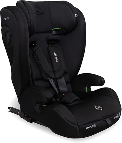 My Babiie MBCS75 Toddler to Booster R129 Child Car Seat - ISOFIX with Top Tether, Harness, 76-150cm (Approx. 9-36kg, 15 Months - 12 Years), i-Size, Group 1/2/3, Adjustable, Forward Facing - Black