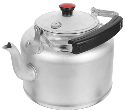 BAZEITFLOW Tetera De Aluminio Silbato 5 Litros 24 Cm Caldera Para Hervir Agua Asas Resistentes Apta Para Cocina Eléctrica y Gas Uso Doméstico y Té Familiar