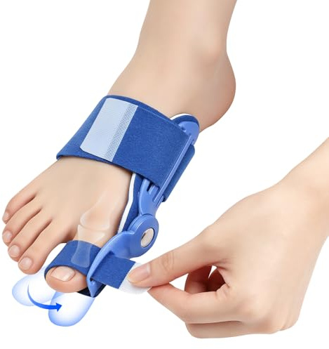 MOPUBZO Hallux Valgus Korrektur, Hallux Valgus Schiene, Einstellbarer Knopf, Zehenspreizer für Großzehe-Begradigen, Reduziert Hallux Valgus Belastung für Tag und Nacht Unisex, 1 Stück