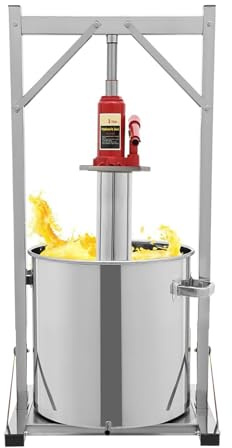 ANGDI Pressoir hydraulique 12 L pour Fruits et vin, pressoir à cidre en Acier Inoxydable avec vérin hydraulique, Presse-Agrumes Manuel, extracteur de jus Professionnel pour Raisins, Oranges