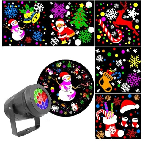 Proiettore natalizio Lampada da proiezione a led for vacanze all'aperto Decorazioni natalizie impermeabili Luci da palco for feste con fiocchi di neve