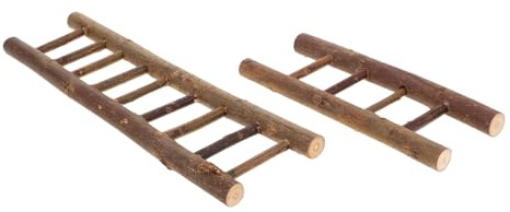 FUNOMOCYA 2 Stück Teiliges Miniatur Holzleiter Handgefertigte Puppenhaus Treppe Stabile Mini Holzstufenleiter Vielseitig für DIY Puppenhaus Deko und Miniaturlandschaften