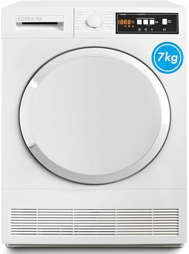 Geratek Stralsund Trockner Kondenstrockner Frontlader Wäschetrockner 7kg 15 Programme Trommelbeleuchtung - Babywäsche - Restlaufanzeige - Große Tür