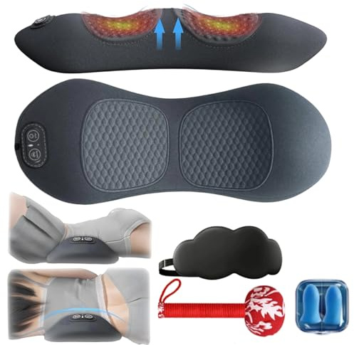 3 In 1 RüCkenmassagegeräT, 3D MassagegeräT RüCken, RüCkenmassagegeräT Unterer RüCken Mit Traktion Und WäRme - Ergonomische RüCkenstüTze, Geschenke FüR Frauen, Vater (A)