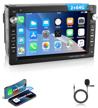 ESSGOO Android 15 2+64G Autoradio Drahtloses Carplay Android Auto Für VW | Polo MK3/4 9N Golf 4 Passat B5 T5 Seat Skoda, 7 Zoll Touchscreen mit Bluetooth FM RDS GPS WiFi