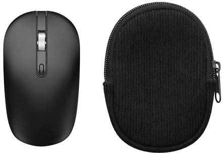 kwmobile Mouse Case for HP Z3700 / Anmck M1P / AE WISH ANEWISH/cimetech TM013 Carry Case - Protective Carry Pouch for Bluetooth Mouse - Soft Neoprene Protection - Black