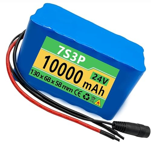 24V 10AH Lithium E-Bike Battery Pack for Electric Motors, Waterproof PVC, Compatible with 200W-500W Motors