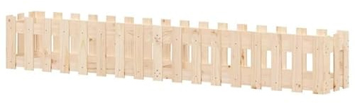 Aiuola rialzata in legno di pino massiccio (non trattata), 200 x 30 x 30 cm, design staccionata, durevole e naturale per la cura del giardino